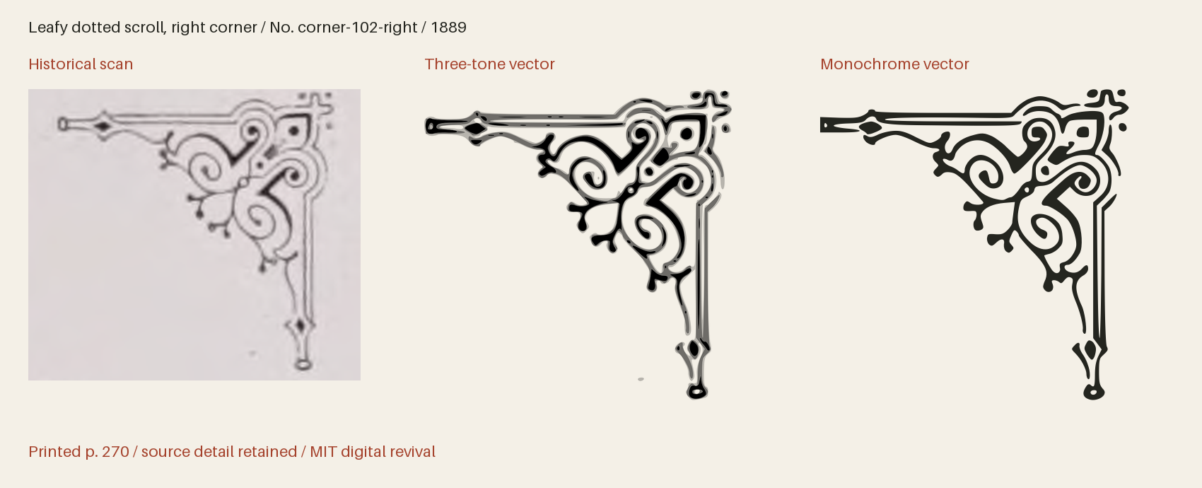 Historical scan beside the three-tone and monochrome vector revivals