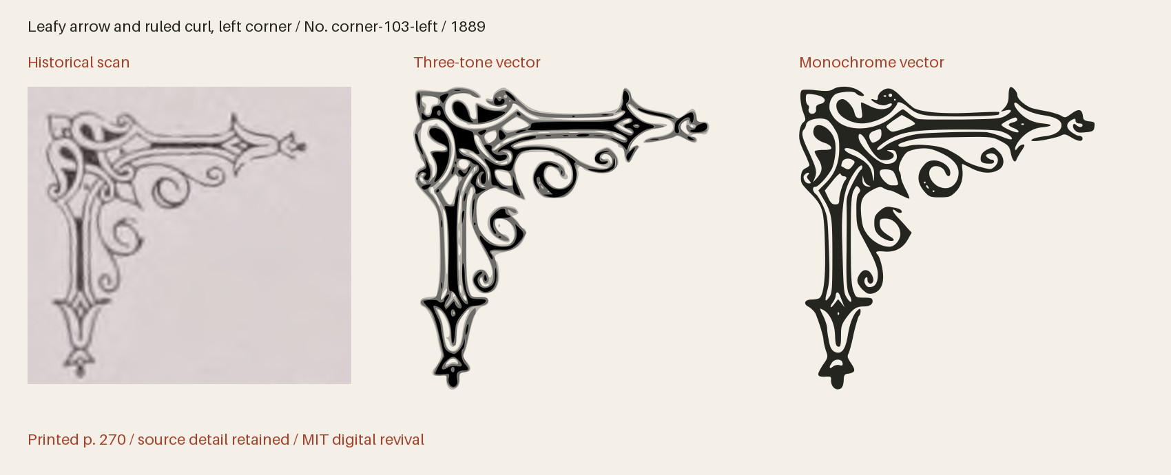 Historical scan beside the three-tone and monochrome vector revivals