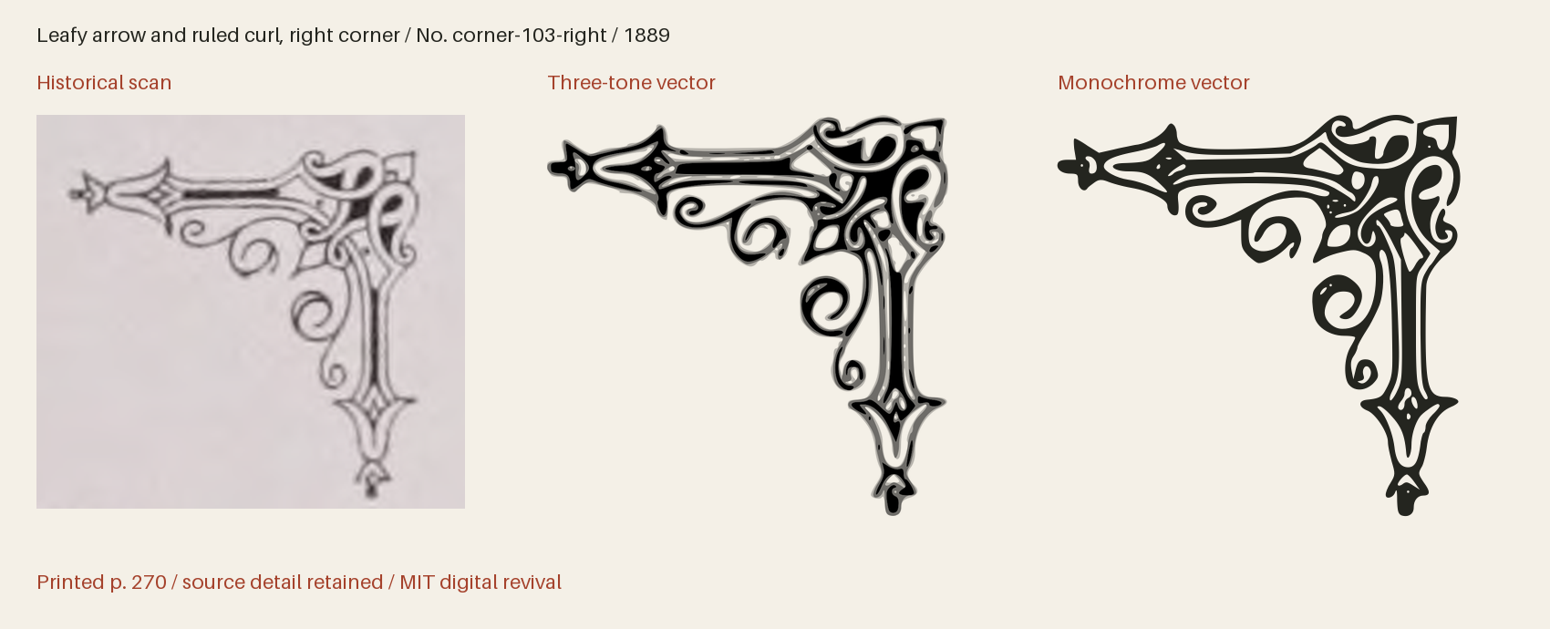 Historical scan beside the three-tone and monochrome vector revivals
