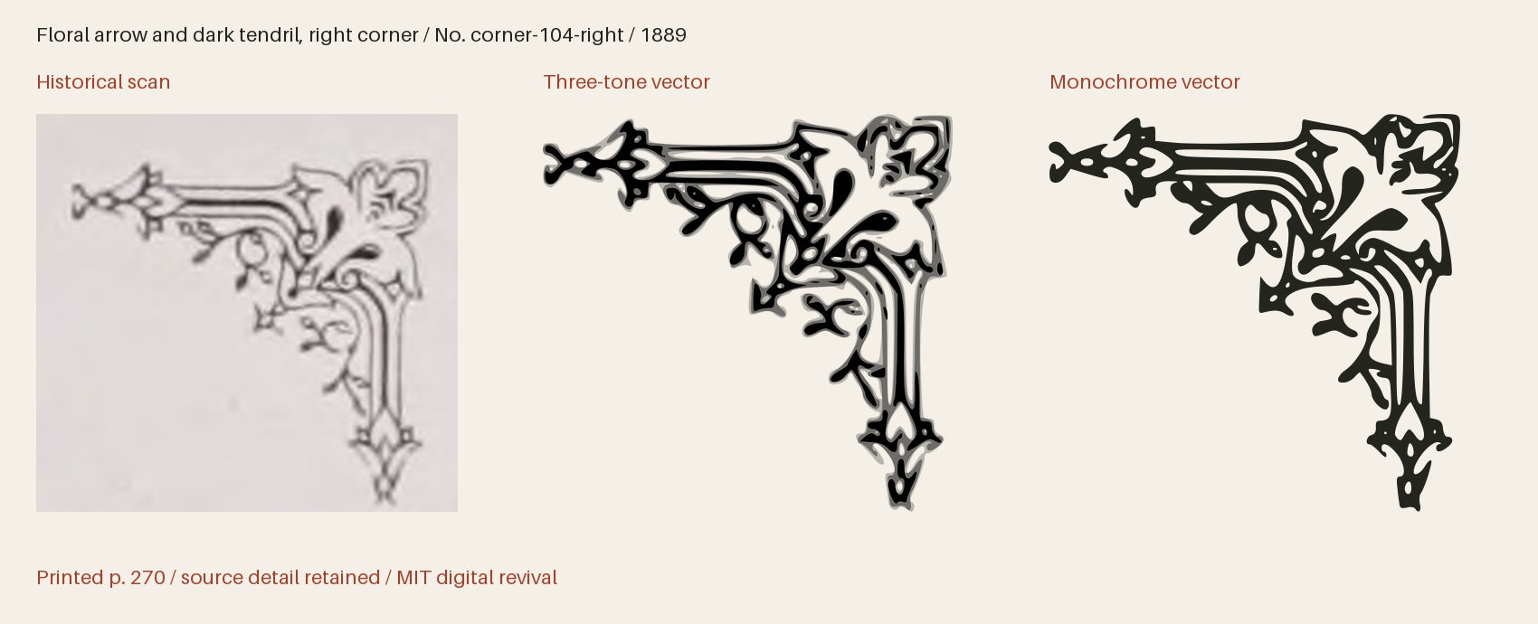Historical scan beside the three-tone and monochrome vector revivals