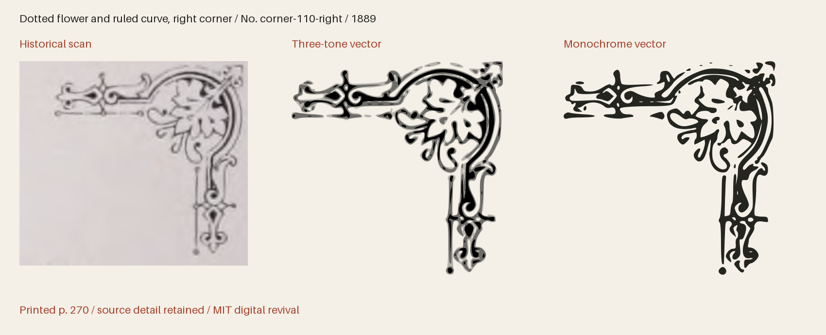 Historical scan beside the three-tone and monochrome vector revivals