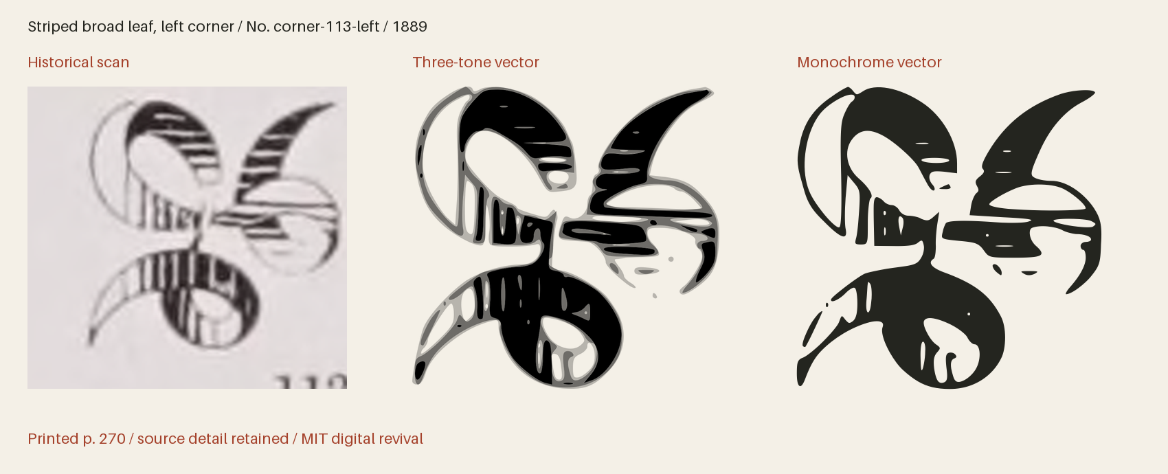 Historical scan beside the three-tone and monochrome vector revivals