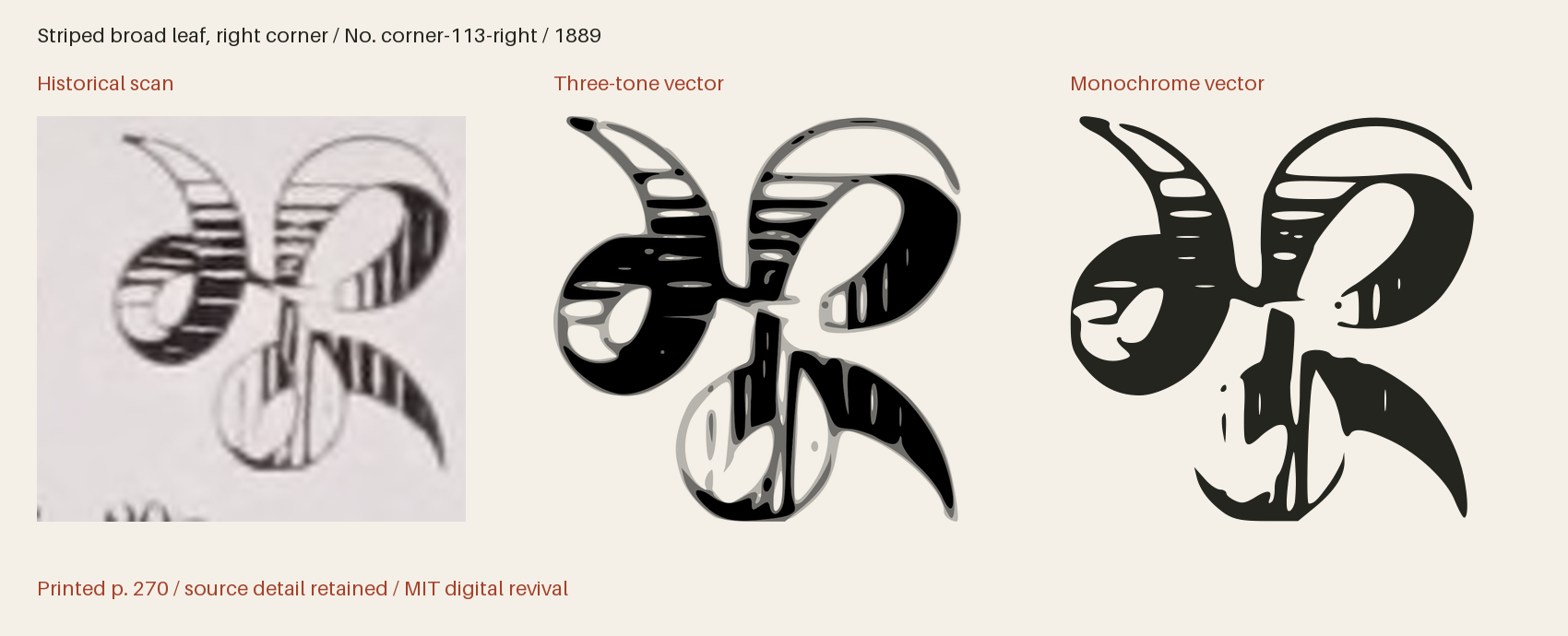 Historical scan beside the three-tone and monochrome vector revivals