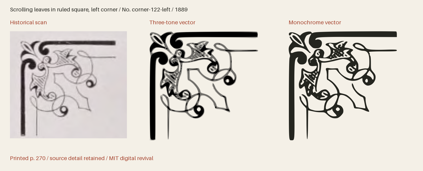 Historical scan beside the three-tone and monochrome vector revivals