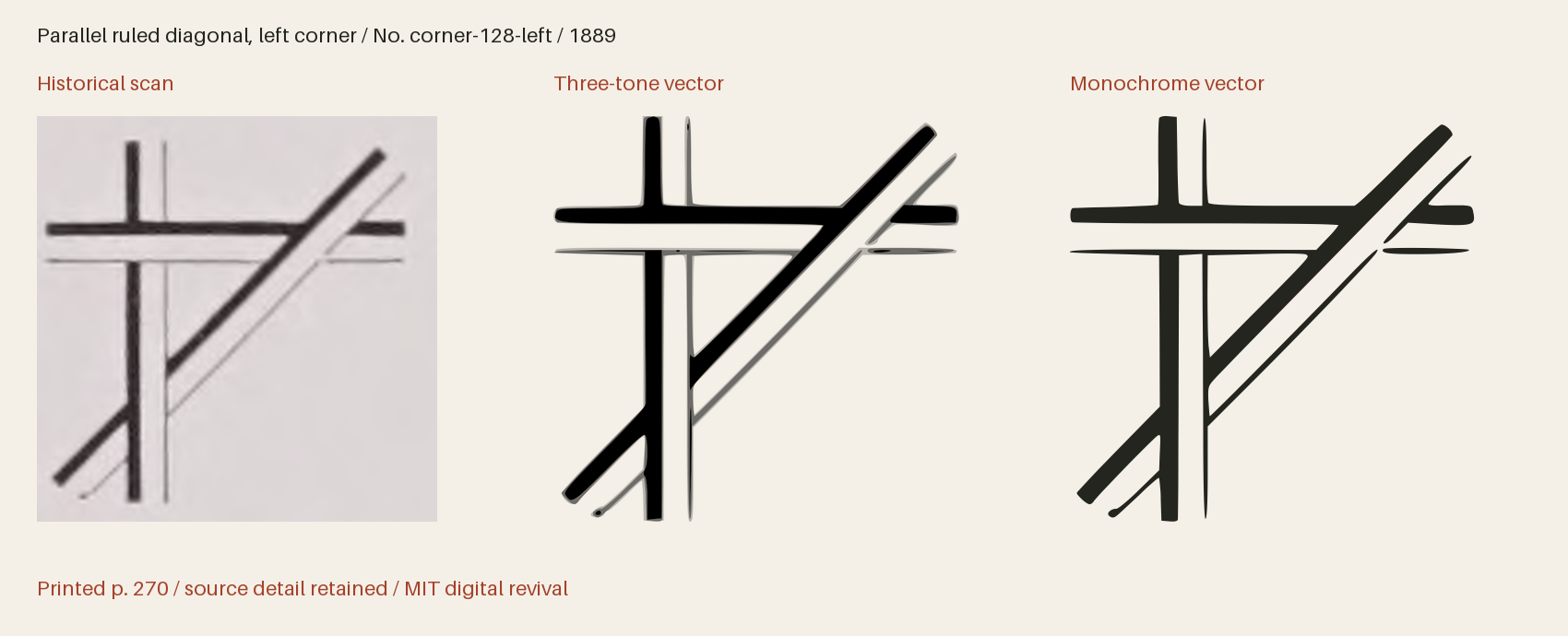Historical scan beside the three-tone and monochrome vector revivals