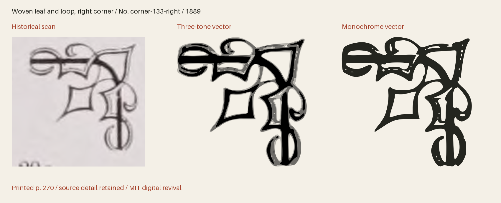 Historical scan beside the three-tone and monochrome vector revivals