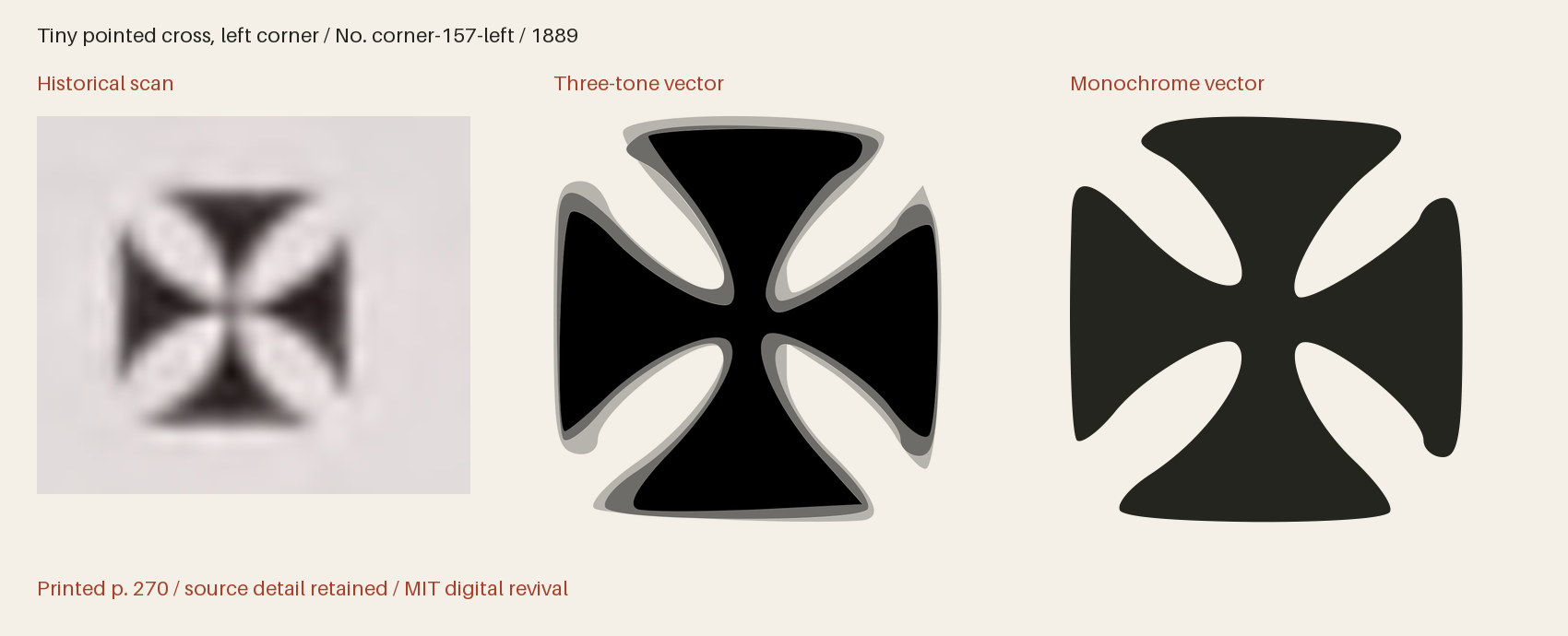 Historical scan beside the three-tone and monochrome vector revivals