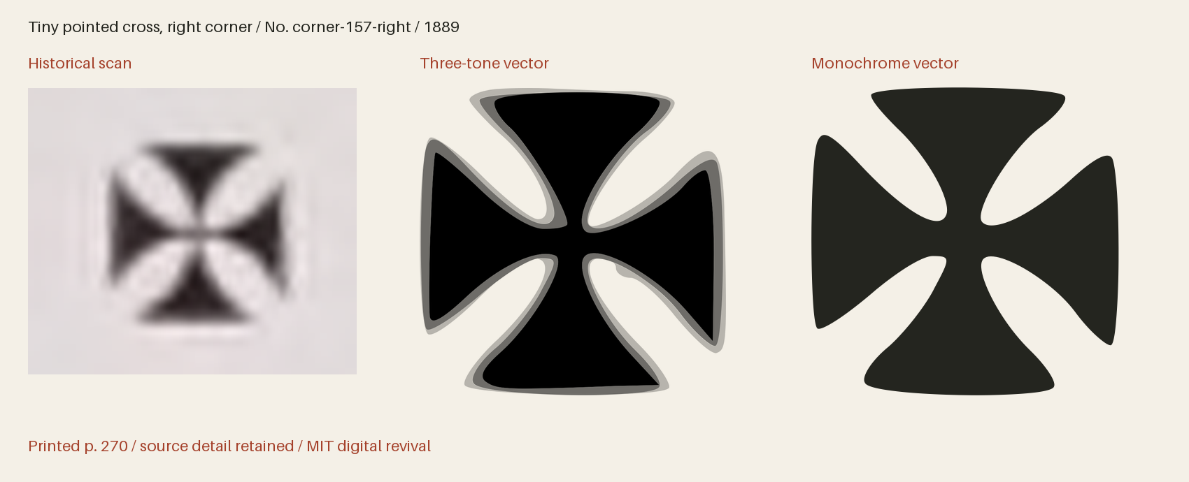 Historical scan beside the three-tone and monochrome vector revivals