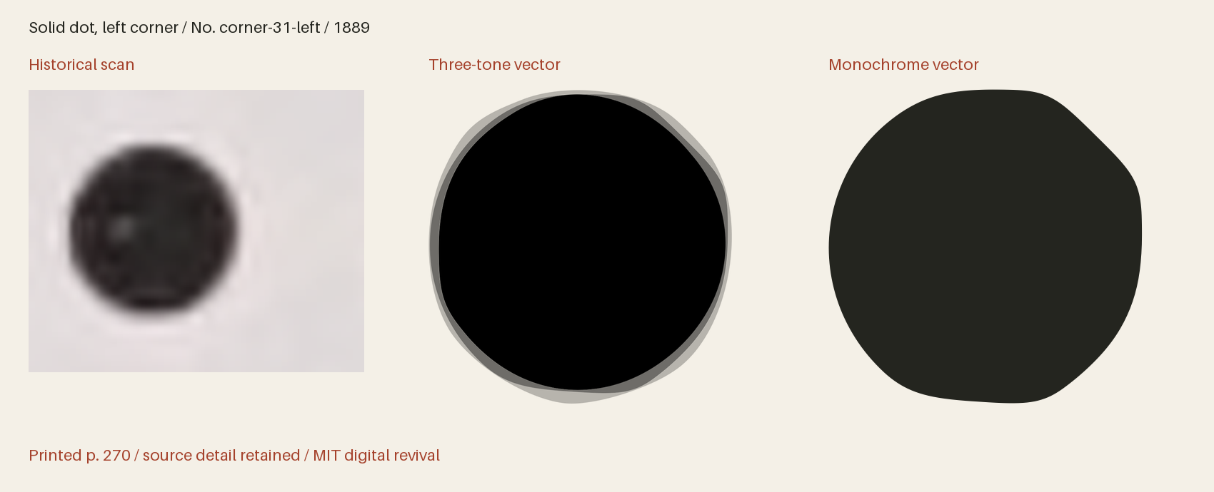 Historical scan beside the three-tone and monochrome vector revivals