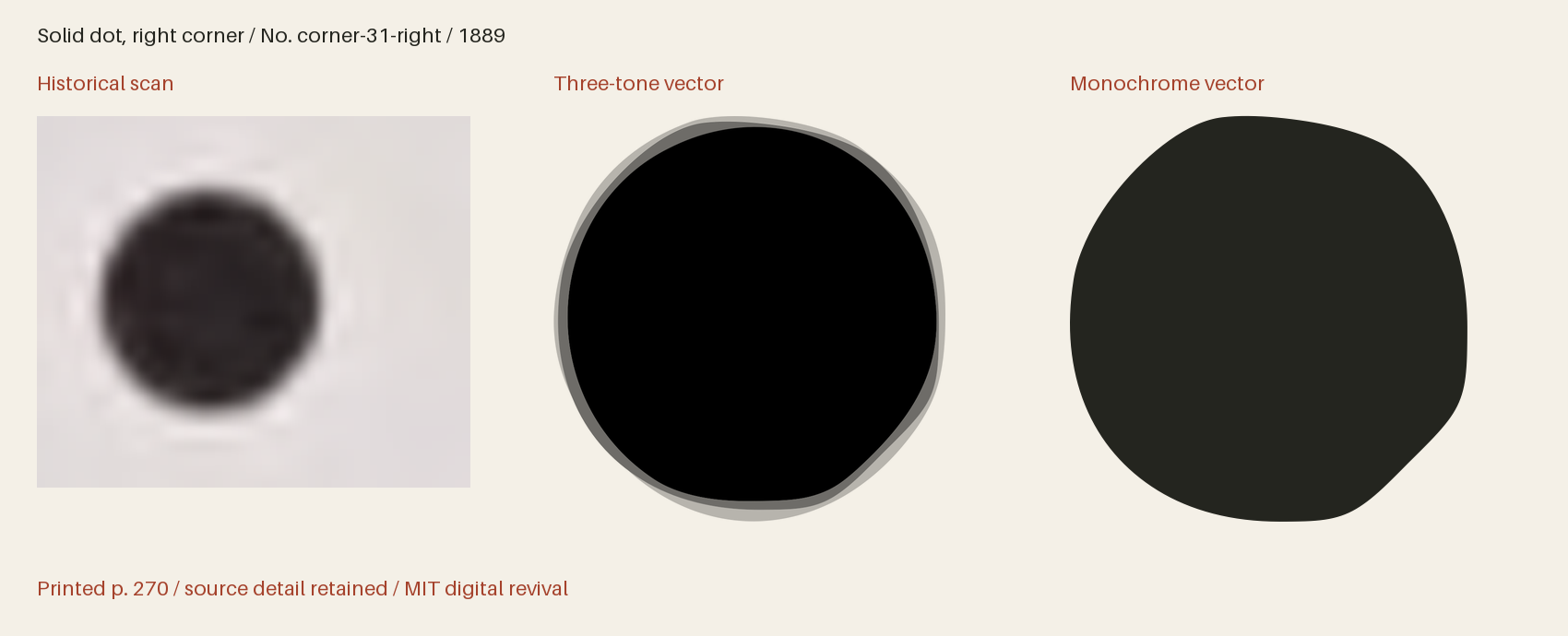 Historical scan beside the three-tone and monochrome vector revivals
