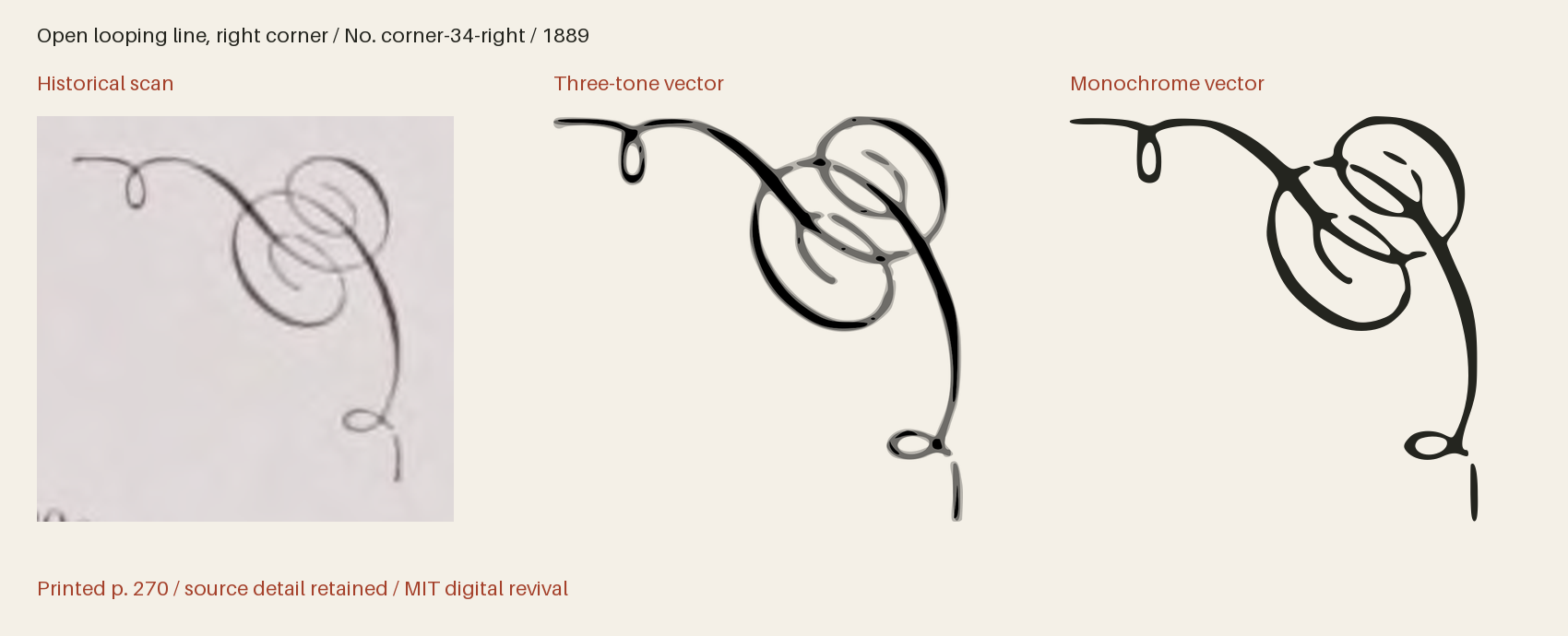 Historical scan beside the three-tone and monochrome vector revivals