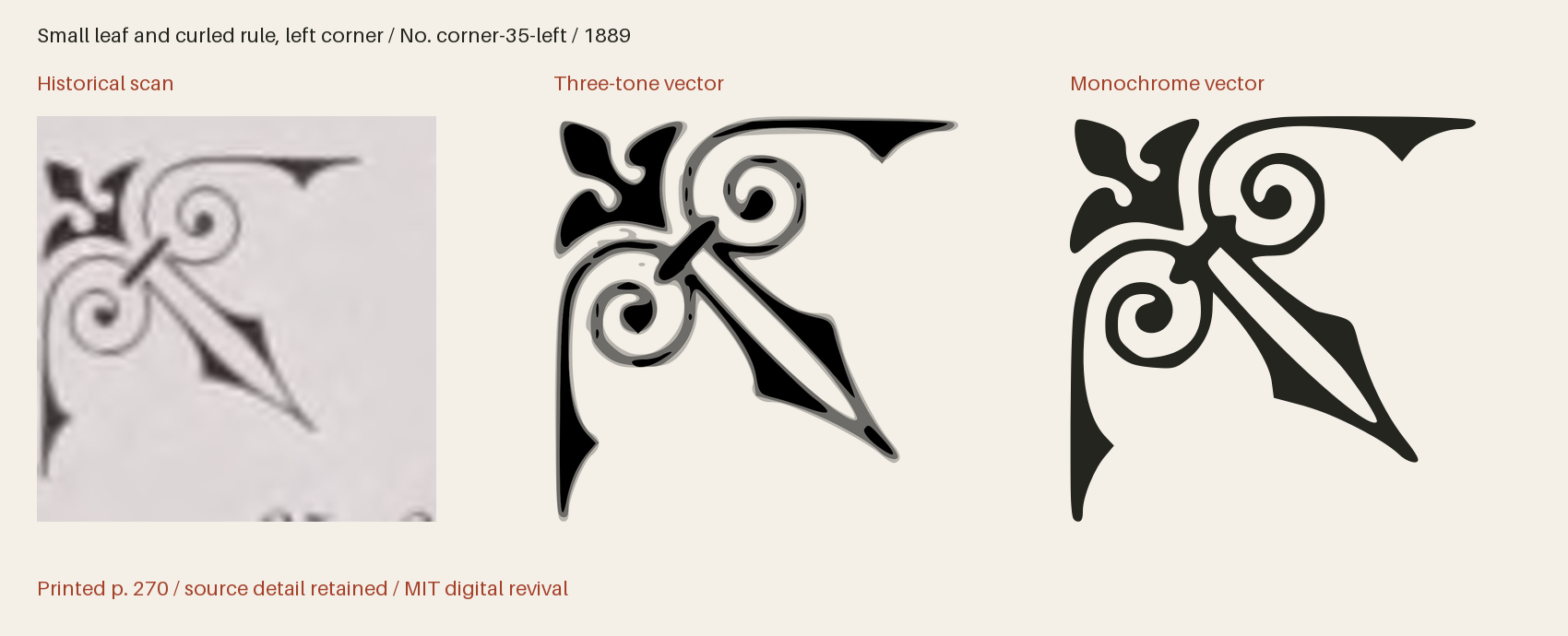 Historical scan beside the three-tone and monochrome vector revivals