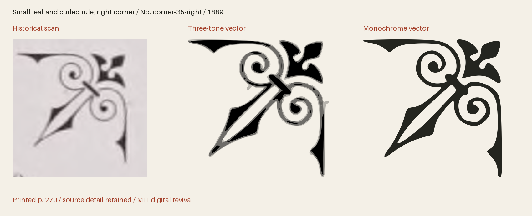 Historical scan beside the three-tone and monochrome vector revivals