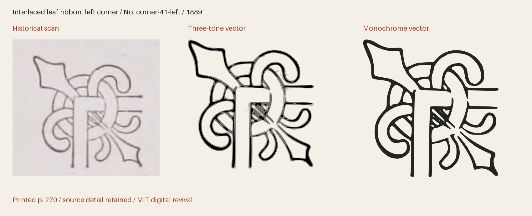 Historical scan beside the three-tone and monochrome vector revivals