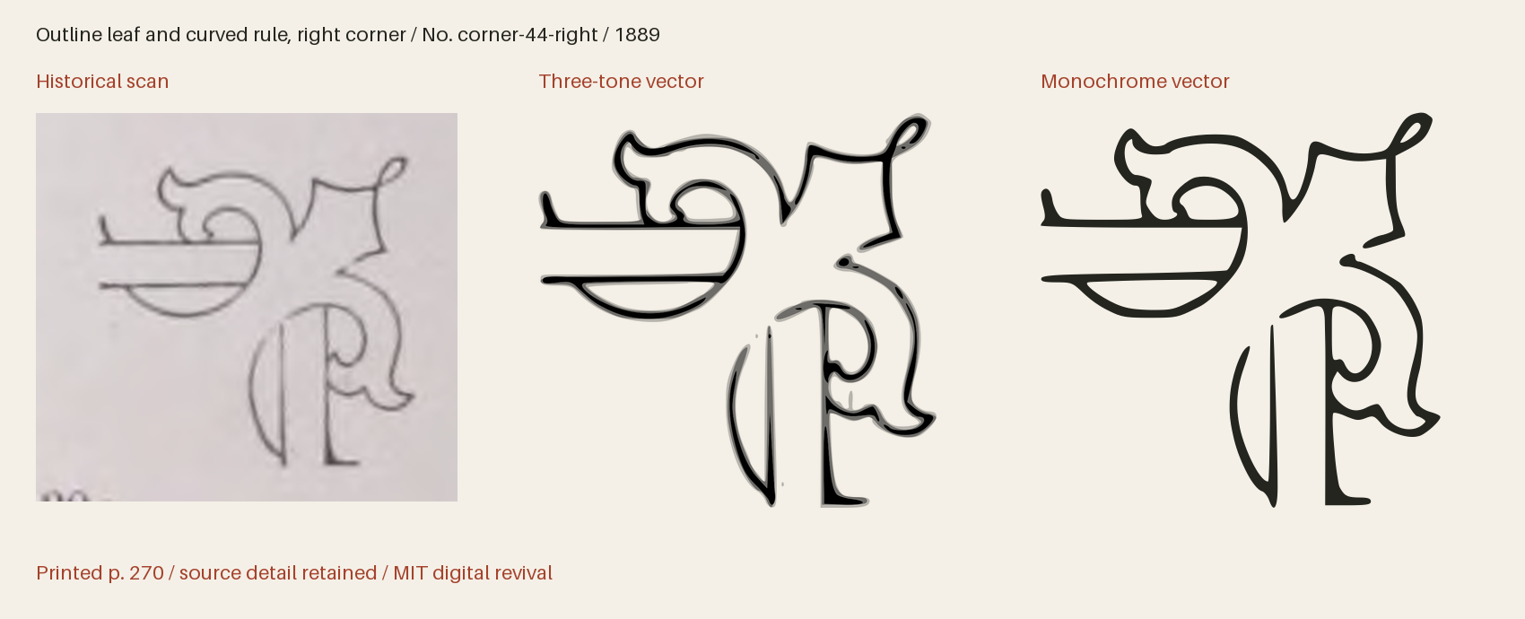 Historical scan beside the three-tone and monochrome vector revivals