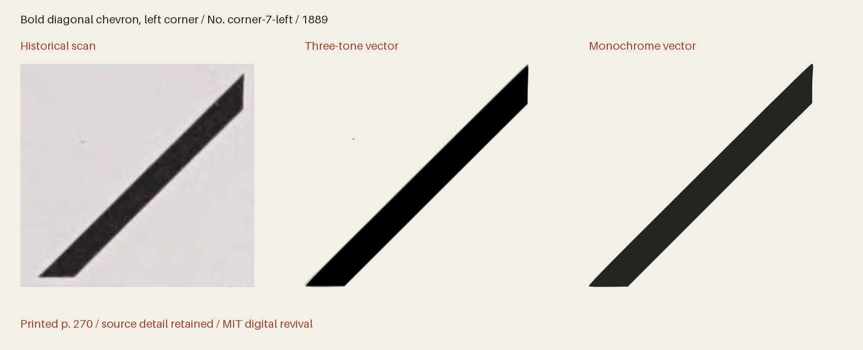 Historical scan beside the three-tone and monochrome vector revivals