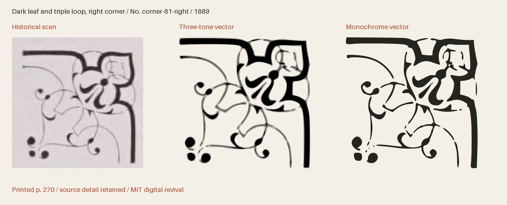 Historical scan beside the three-tone and monochrome vector revivals