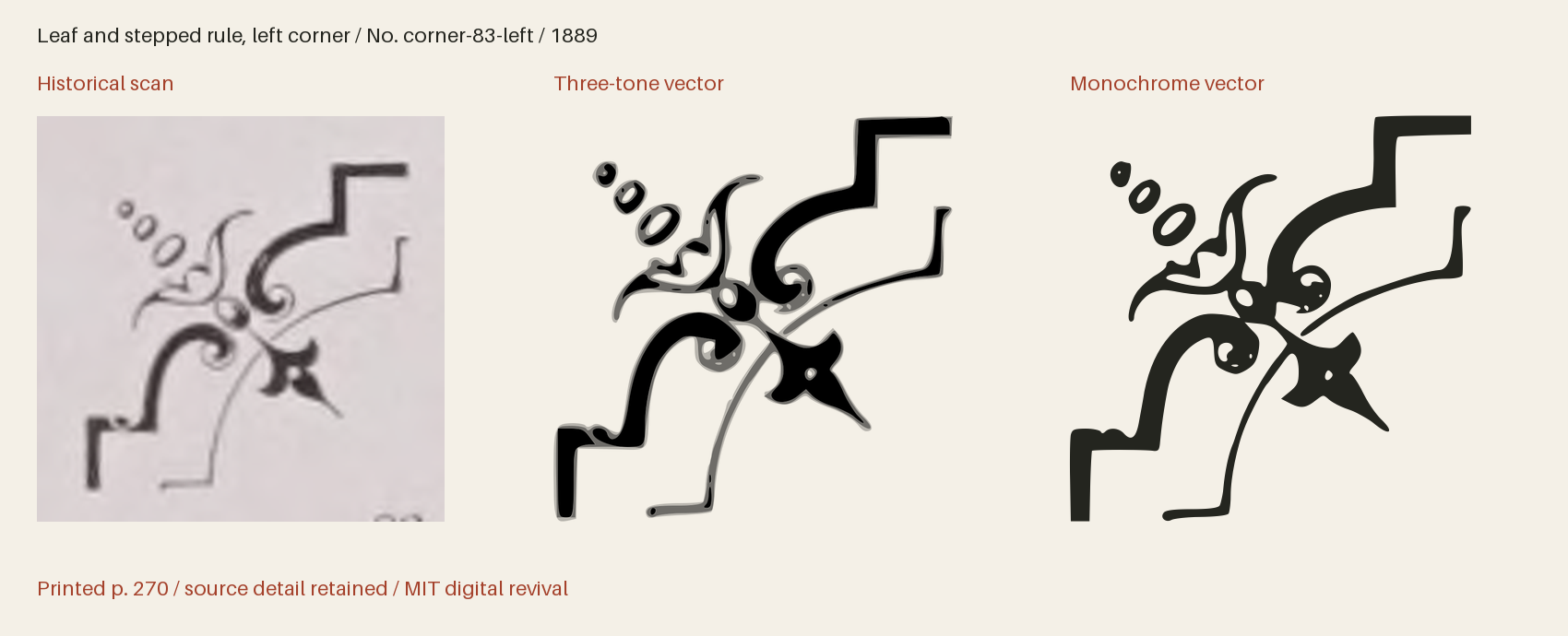 Historical scan beside the three-tone and monochrome vector revivals