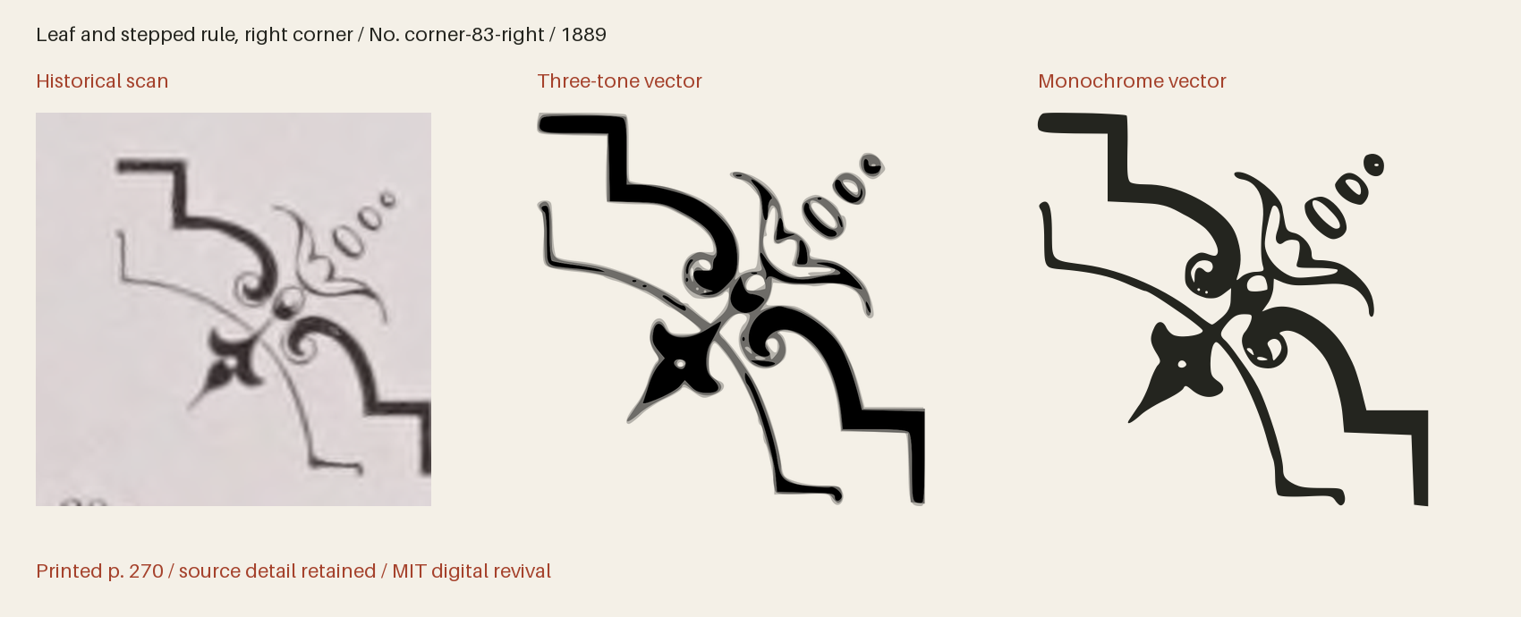 Historical scan beside the three-tone and monochrome vector revivals