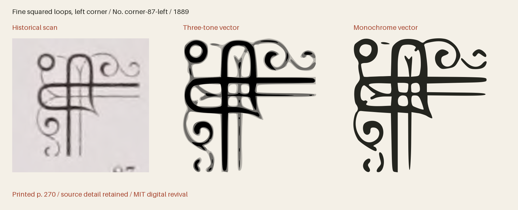 Historical scan beside the three-tone and monochrome vector revivals