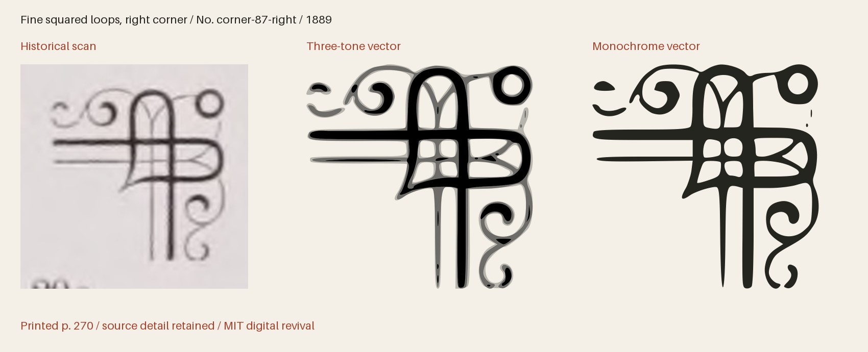 Historical scan beside the three-tone and monochrome vector revivals