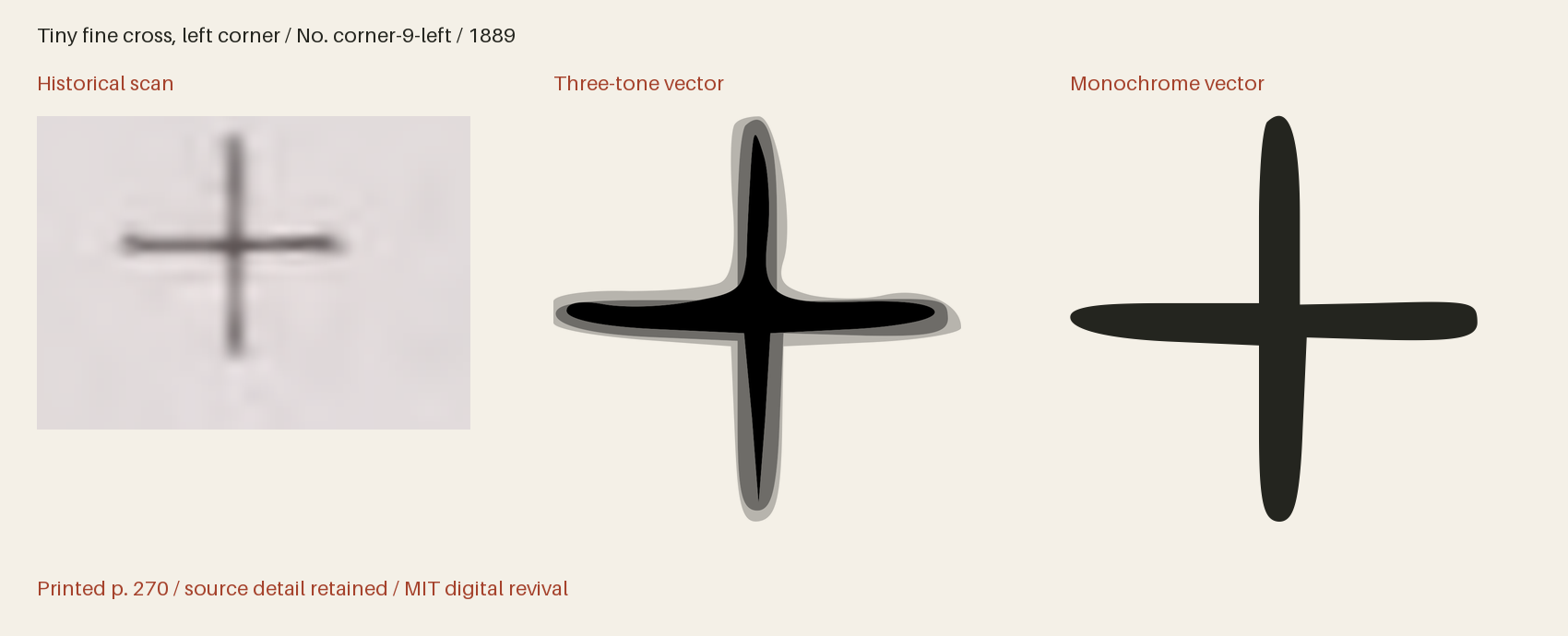 Historical scan beside the three-tone and monochrome vector revivals