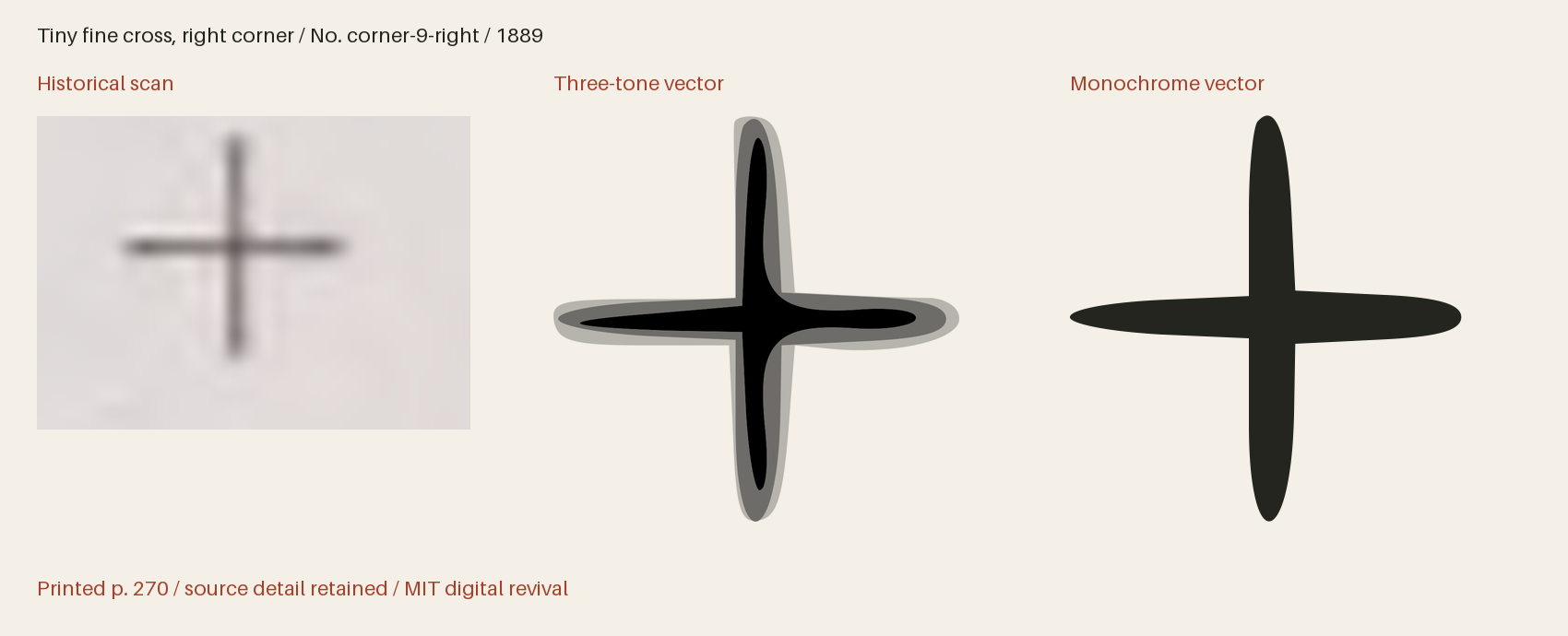 Historical scan beside the three-tone and monochrome vector revivals