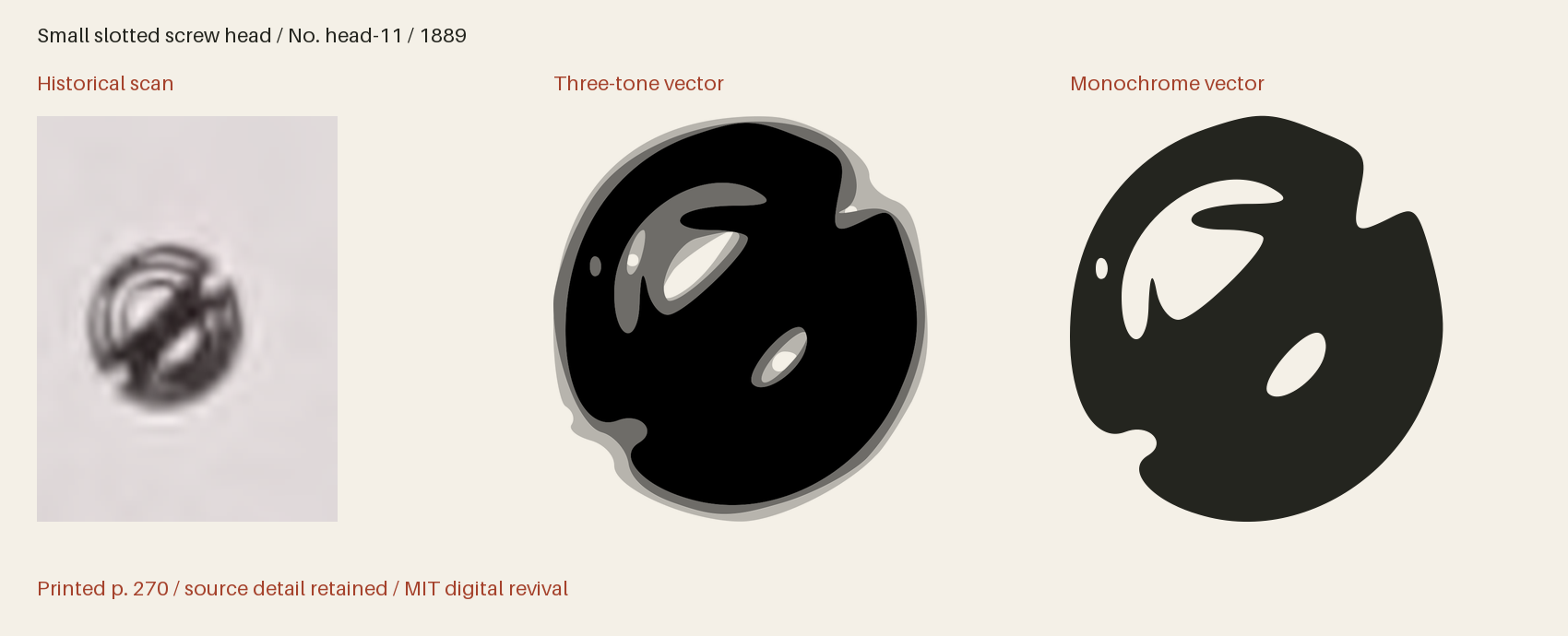 Historical scan beside the three-tone and monochrome vector revivals