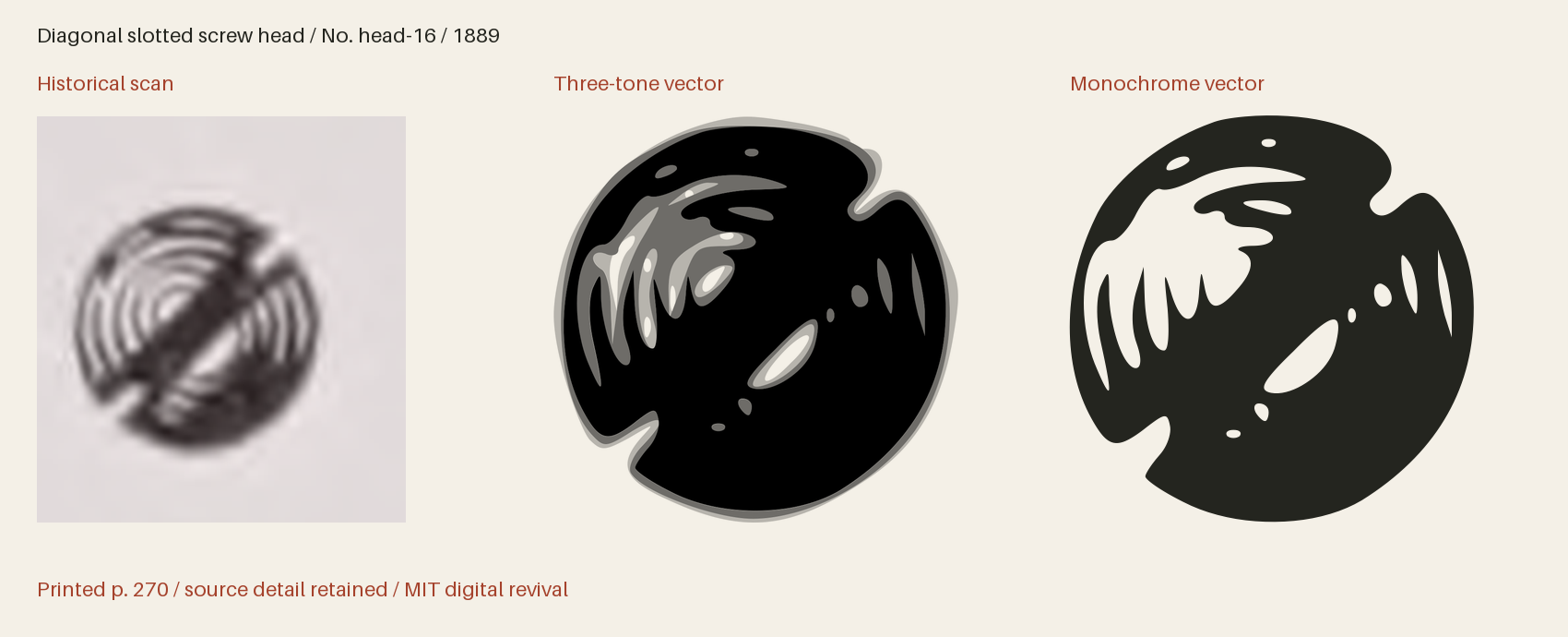 Historical scan beside the three-tone and monochrome vector revivals