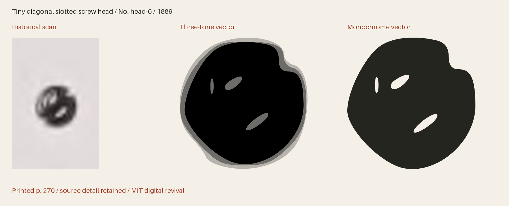 Historical scan beside the three-tone and monochrome vector revivals
