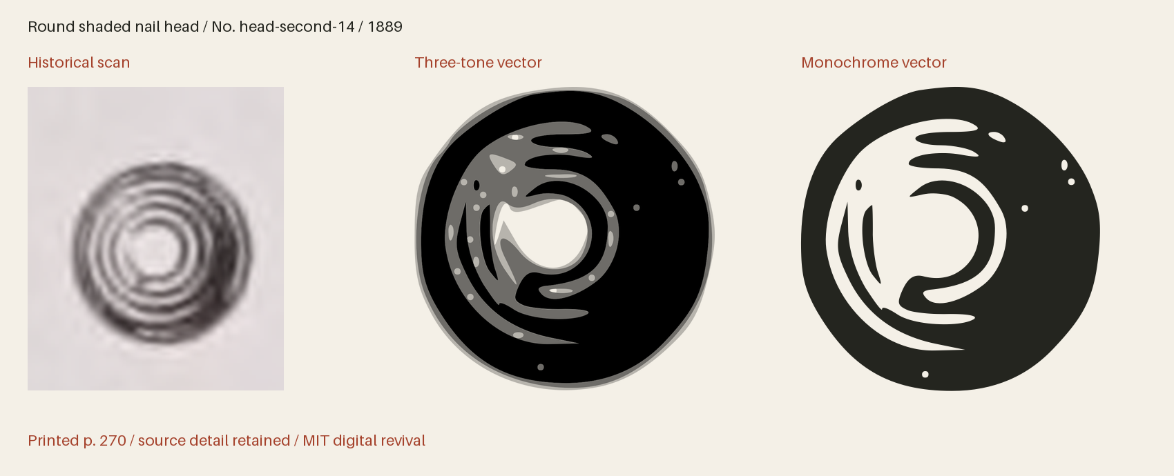 Historical scan beside the three-tone and monochrome vector revivals