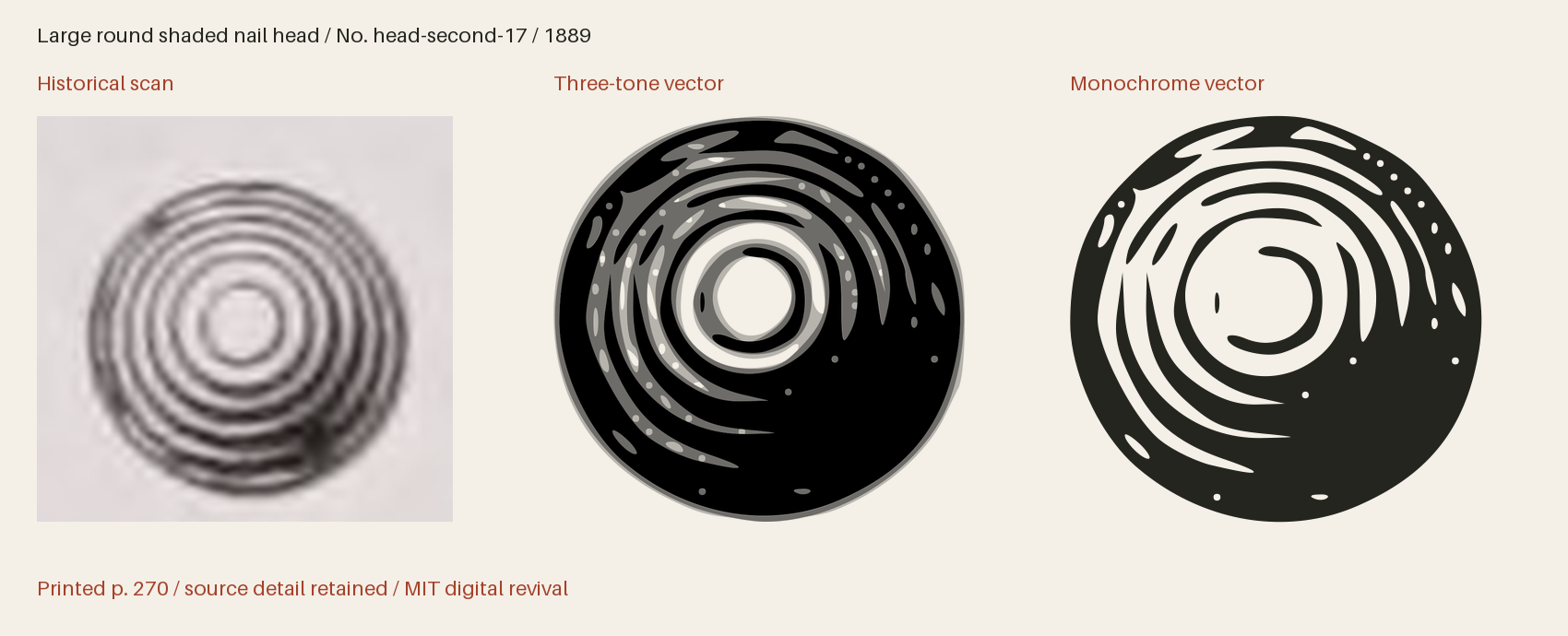 Historical scan beside the three-tone and monochrome vector revivals