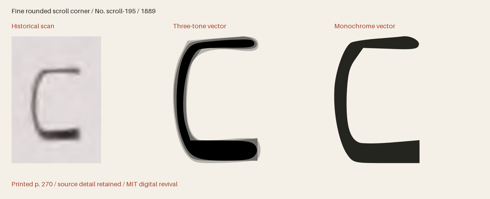 Historical scan beside the three-tone and monochrome vector revivals