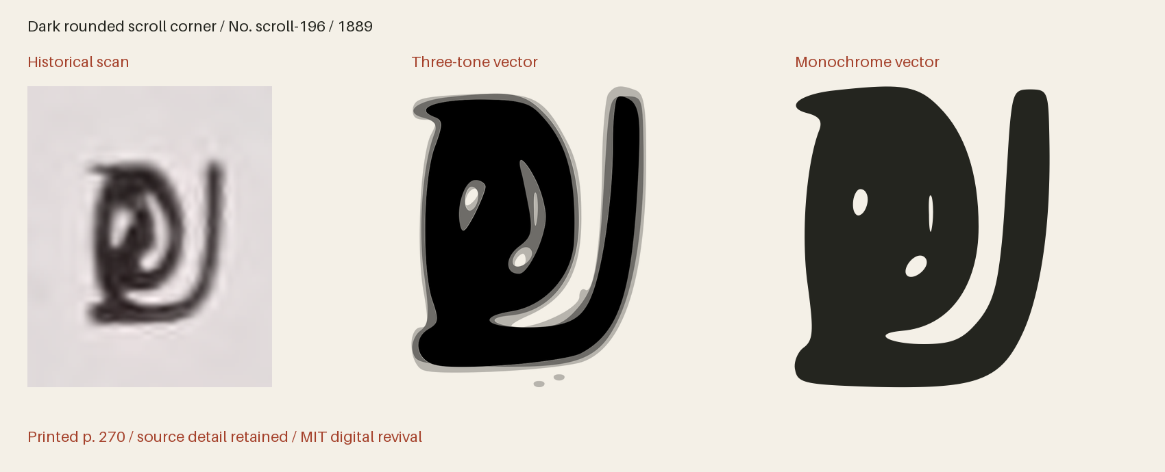 Historical scan beside the three-tone and monochrome vector revivals