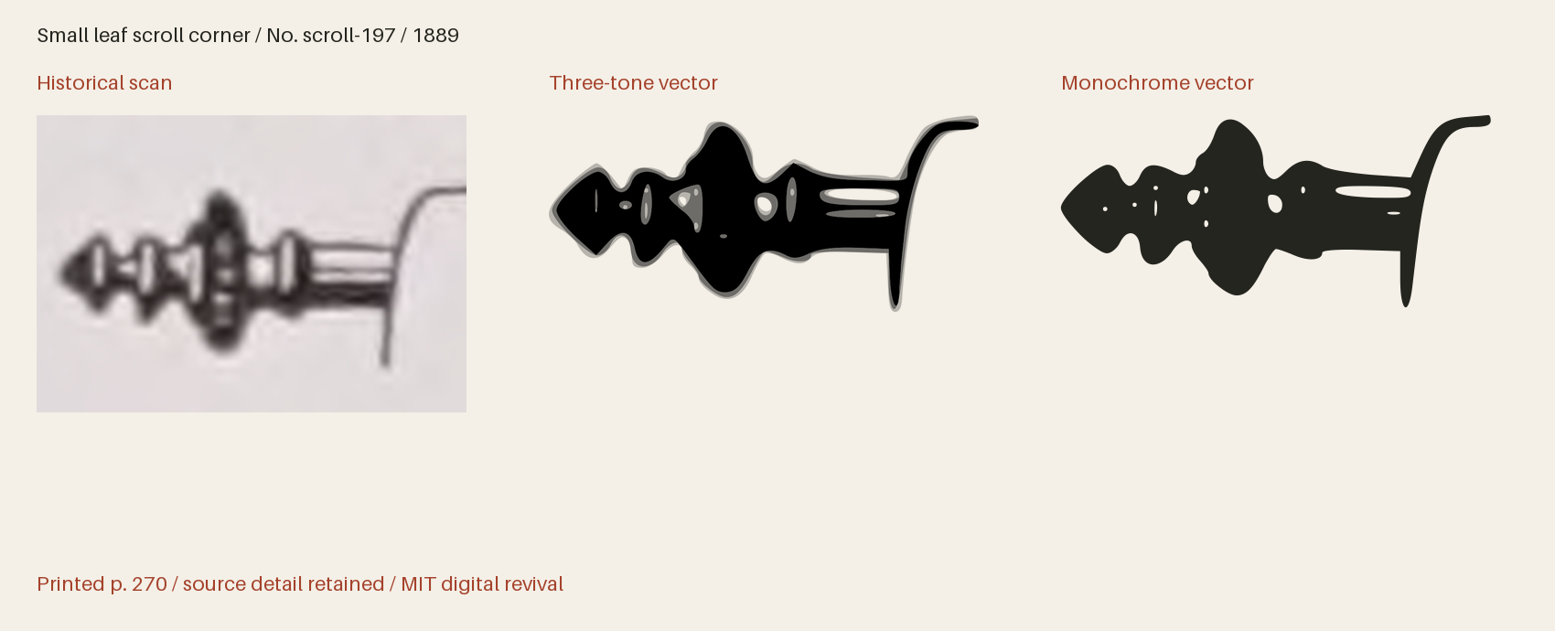 Historical scan beside the three-tone and monochrome vector revivals