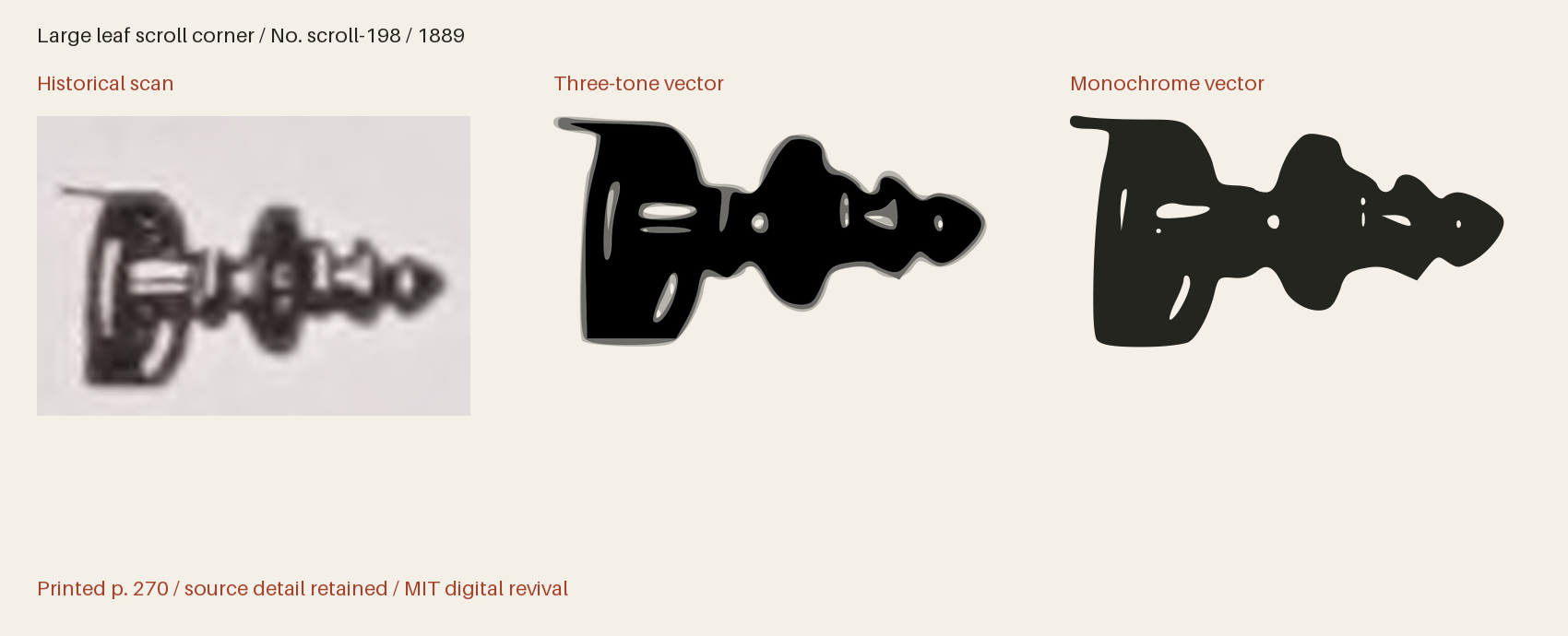 Historical scan beside the three-tone and monochrome vector revivals