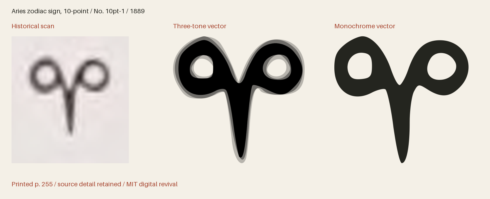 Historical scan beside the three-tone and monochrome vector revivals