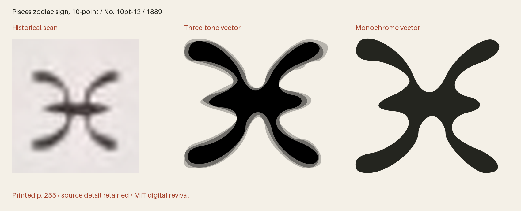 Historical scan beside the three-tone and monochrome vector revivals