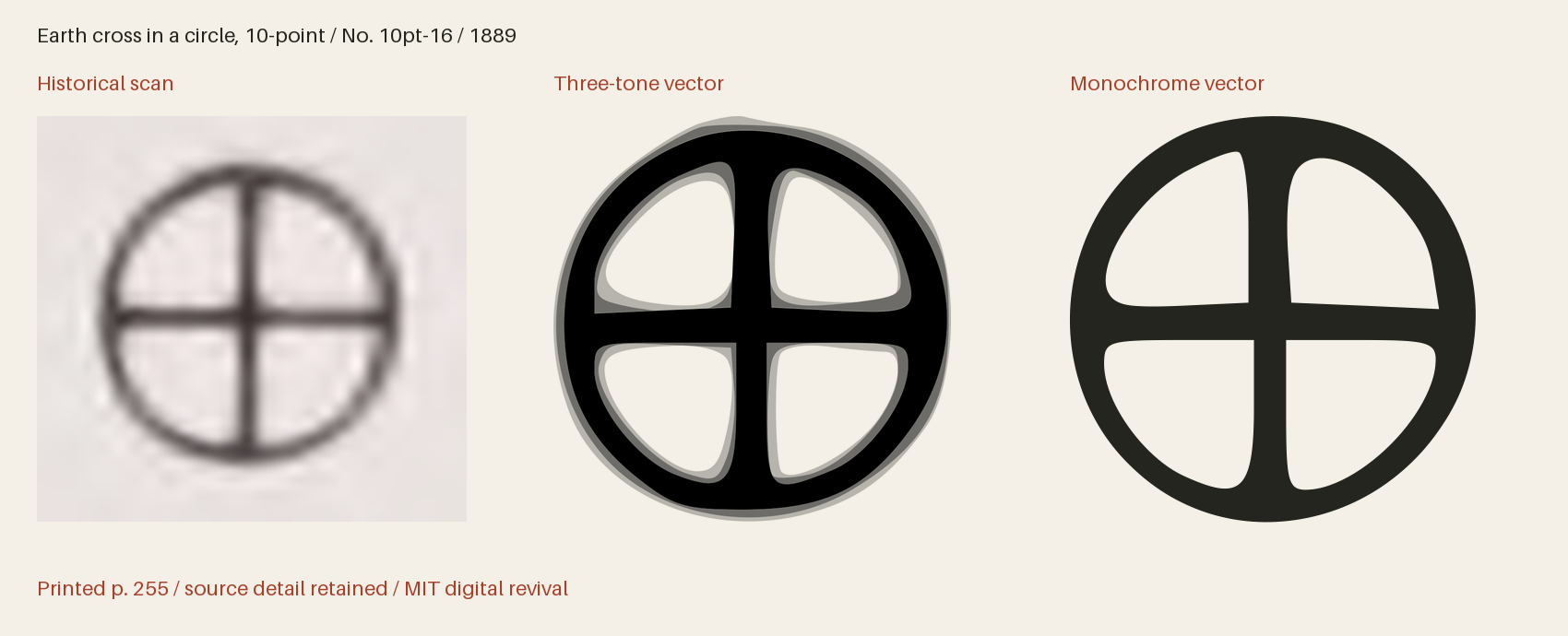 Historical scan beside the three-tone and monochrome vector revivals