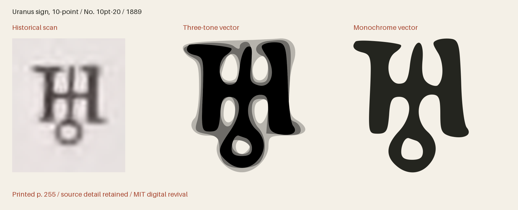 Historical scan beside the three-tone and monochrome vector revivals