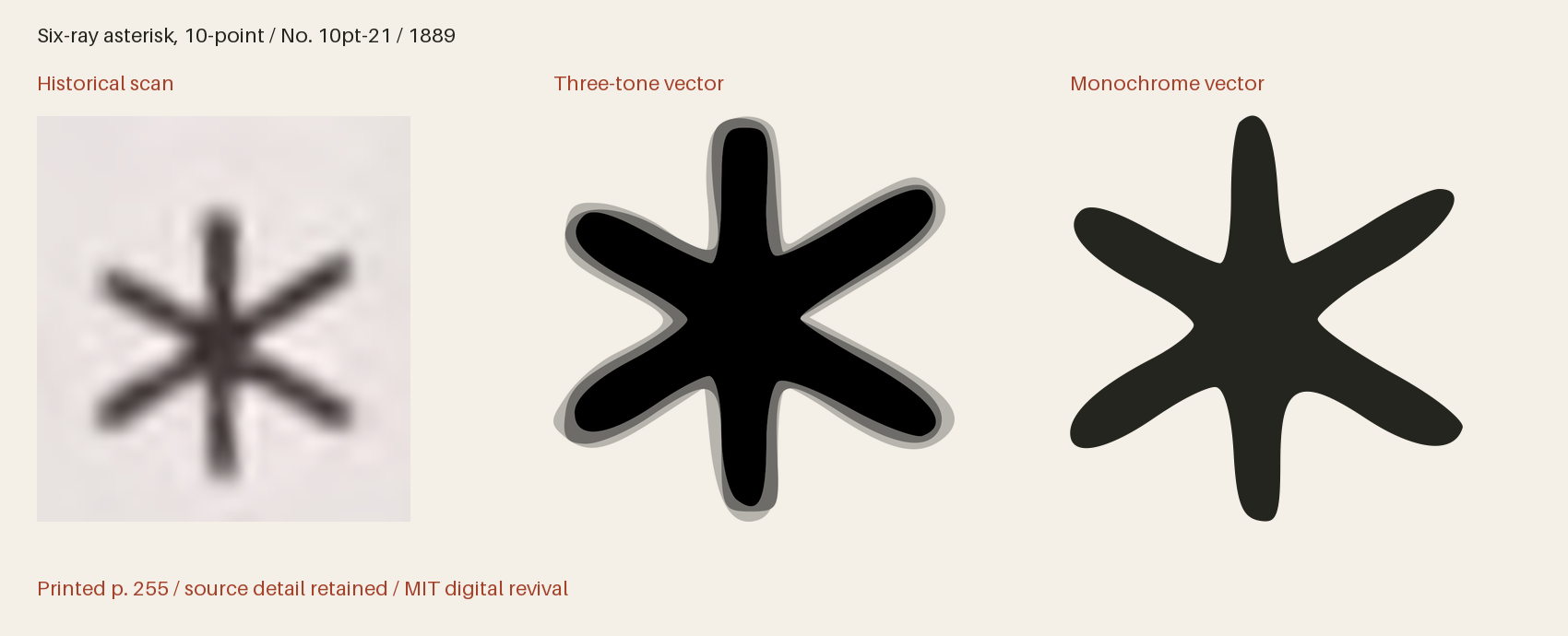 Historical scan beside the three-tone and monochrome vector revivals