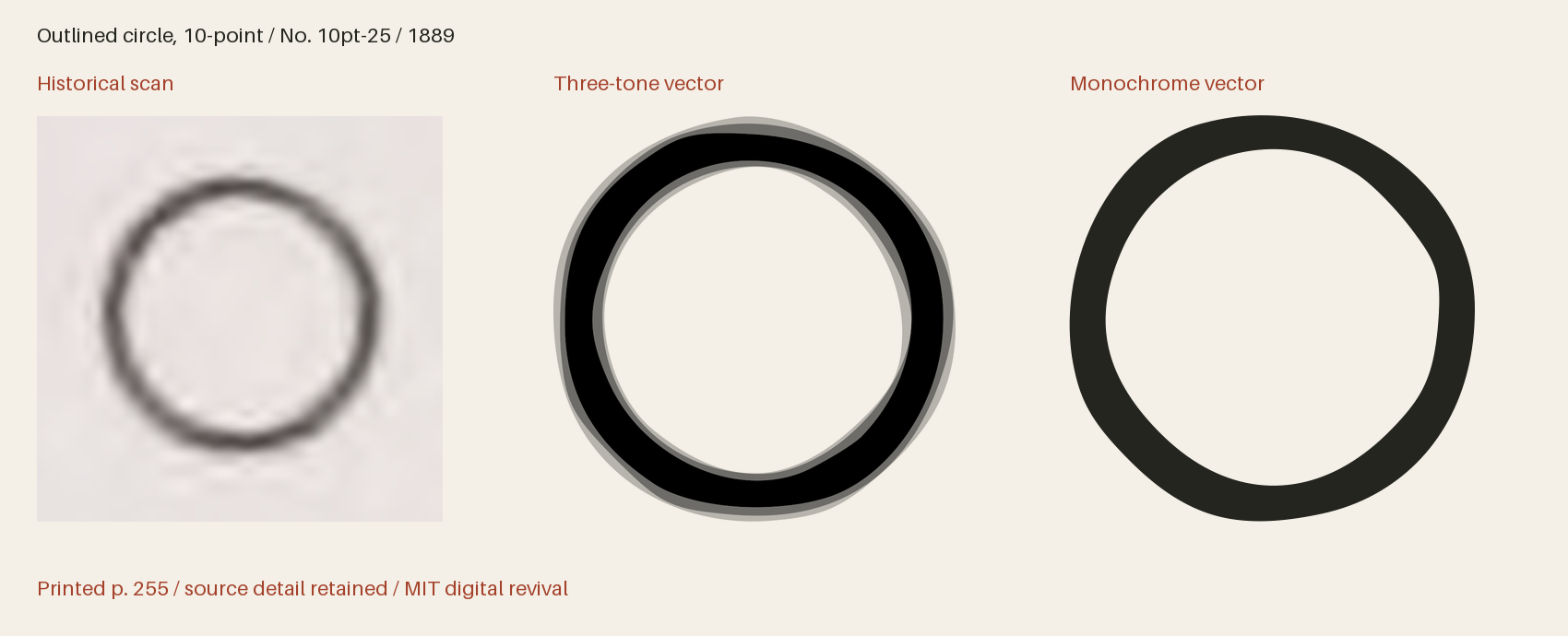 Historical scan beside the three-tone and monochrome vector revivals