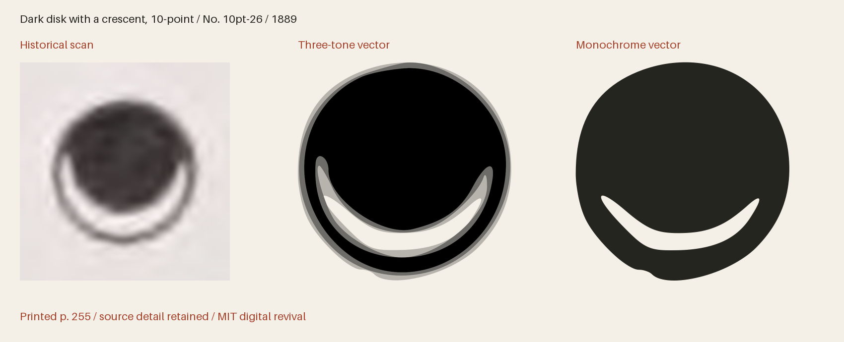 Historical scan beside the three-tone and monochrome vector revivals