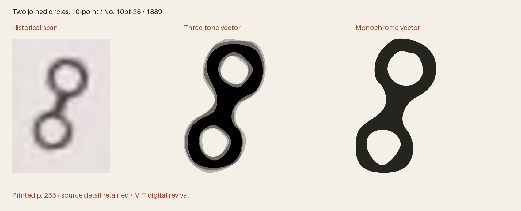 Historical scan beside the three-tone and monochrome vector revivals