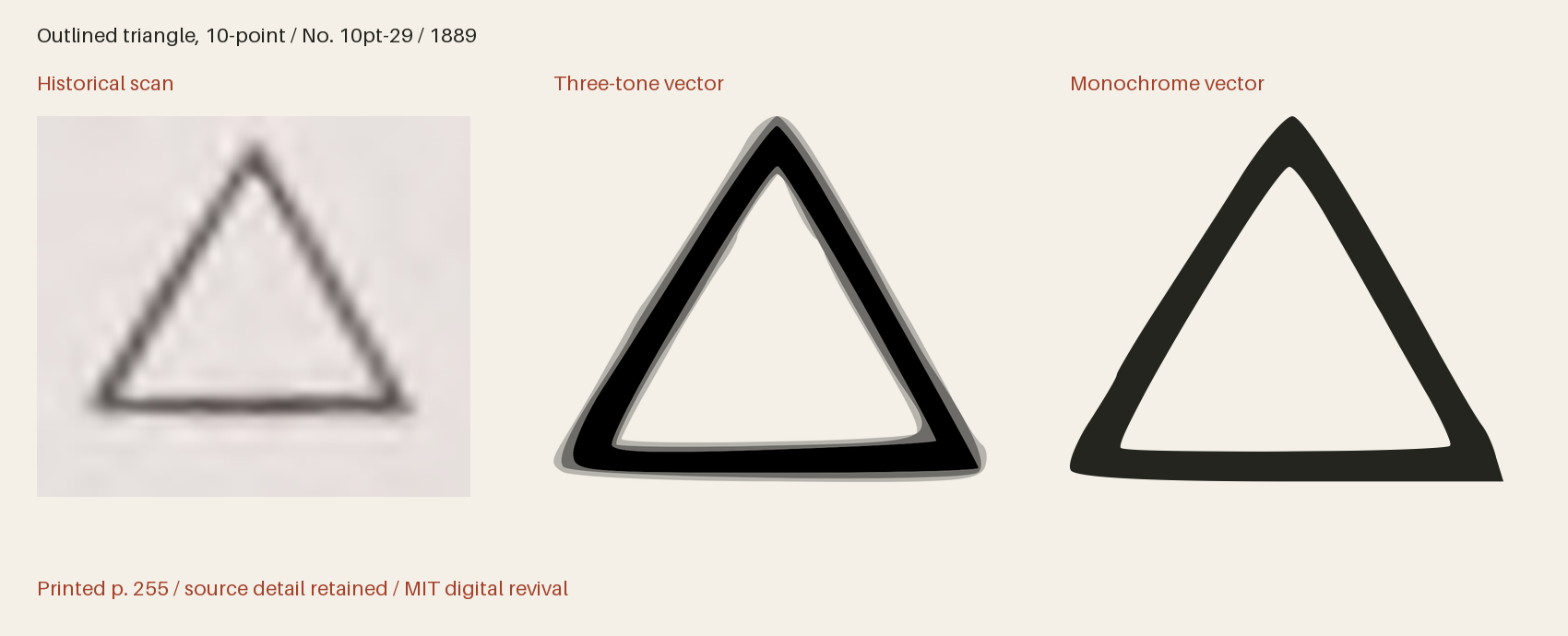 Historical scan beside the three-tone and monochrome vector revivals