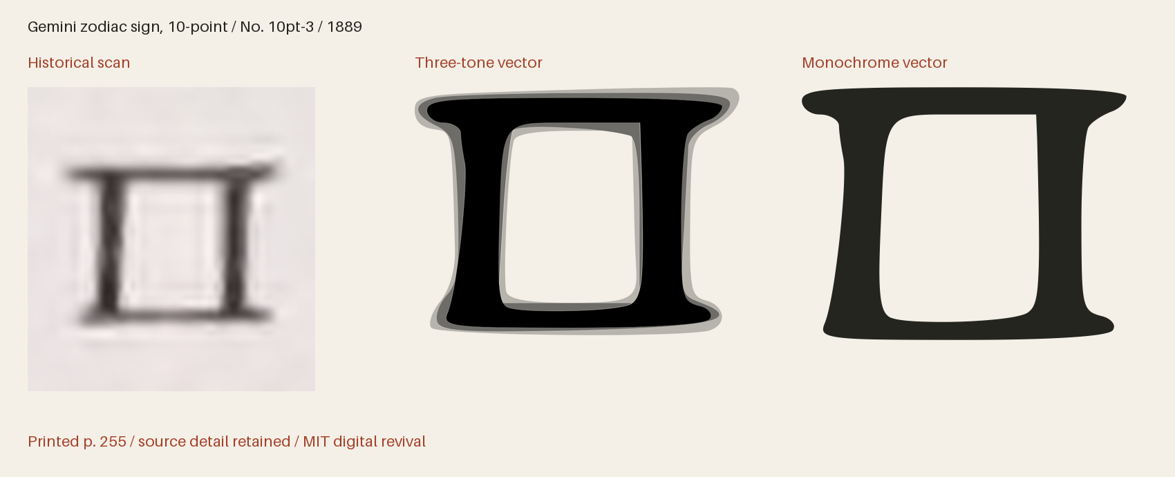 Historical scan beside the three-tone and monochrome vector revivals