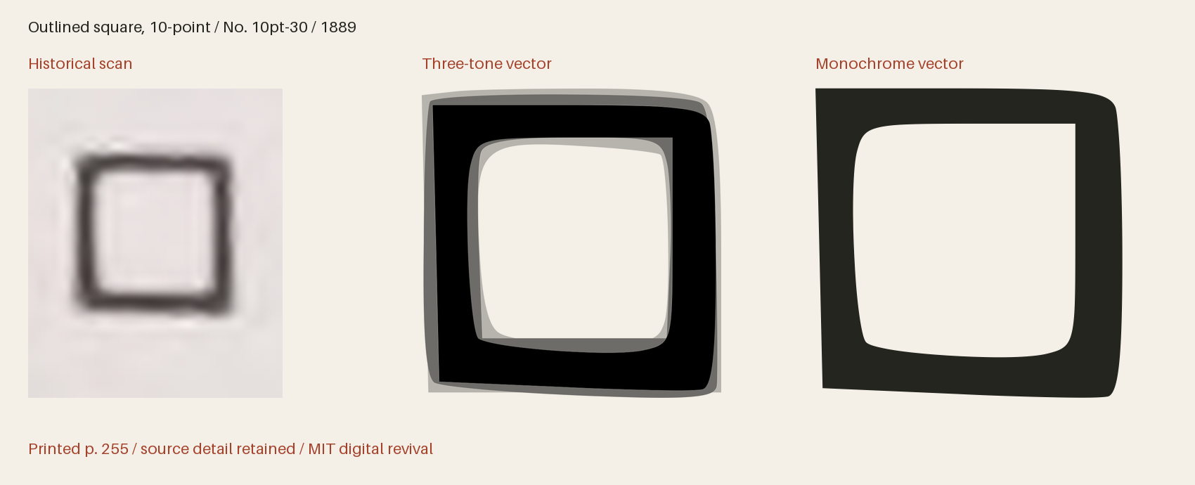 Historical scan beside the three-tone and monochrome vector revivals