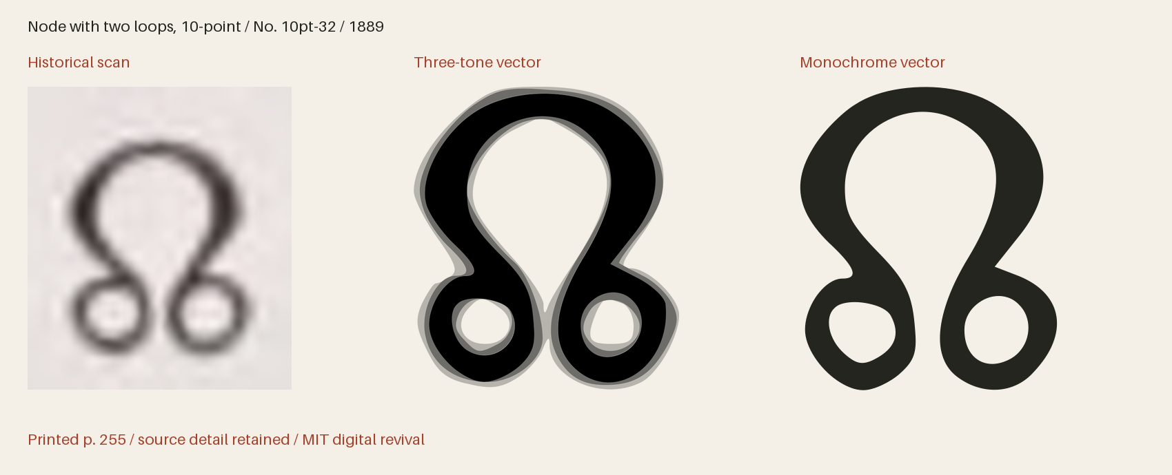 Historical scan beside the three-tone and monochrome vector revivals