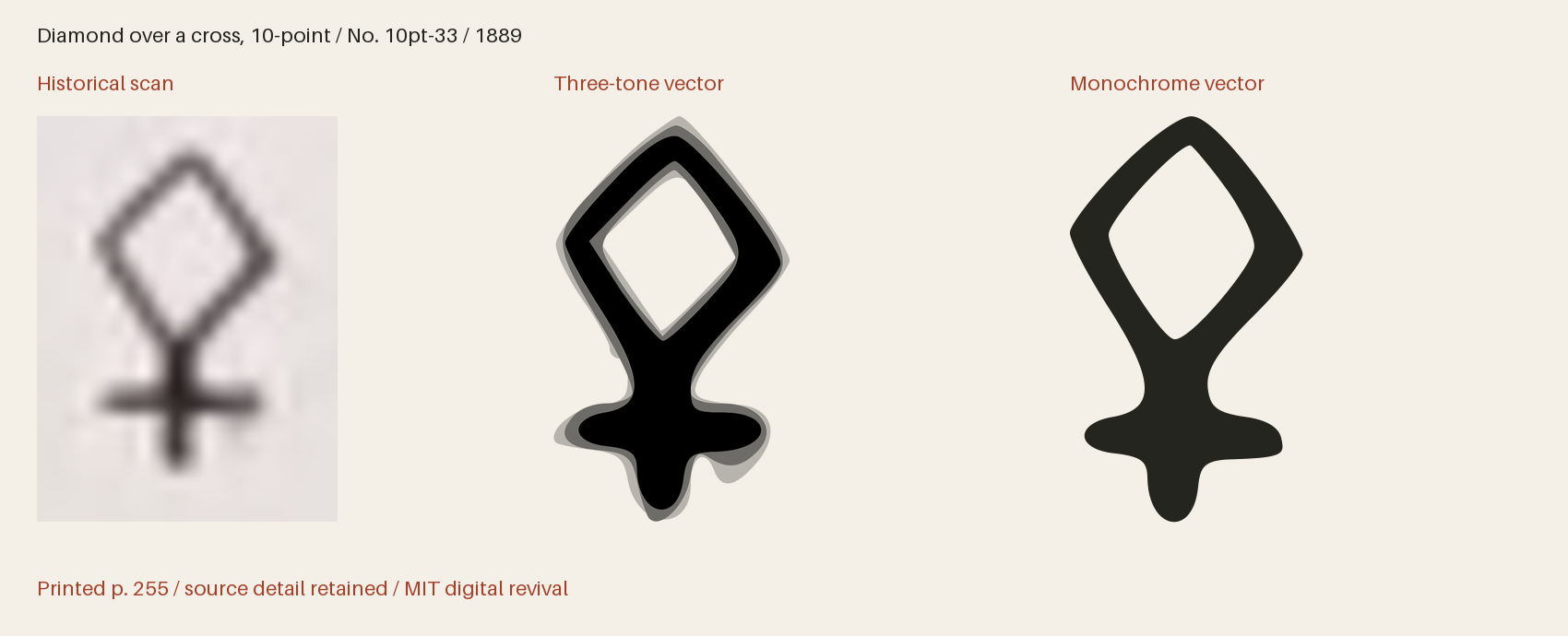 Historical scan beside the three-tone and monochrome vector revivals