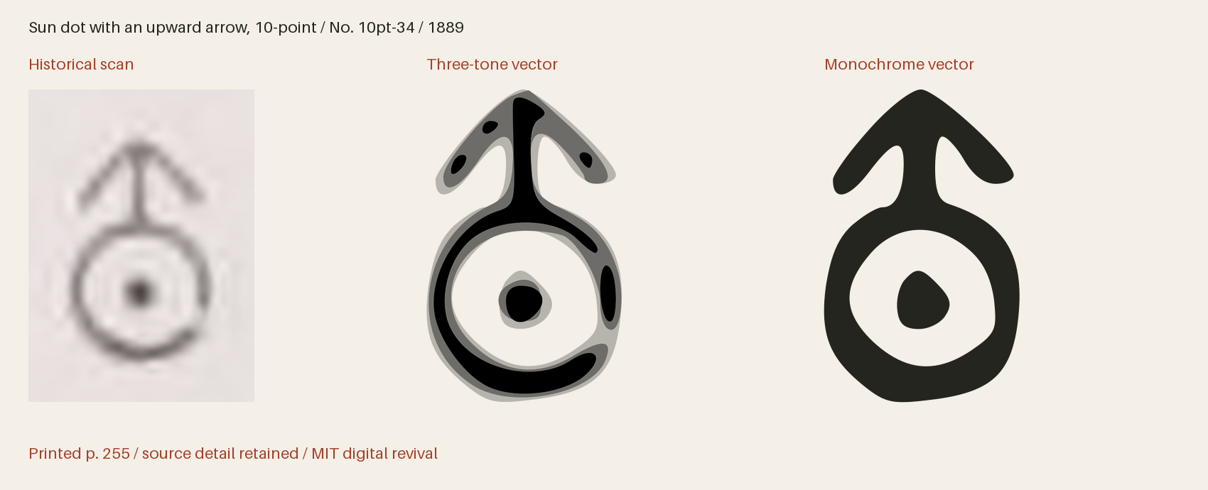 Historical scan beside the three-tone and monochrome vector revivals